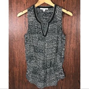 Daniel Rainn Stitchfix Black Cream Sleeveless Top